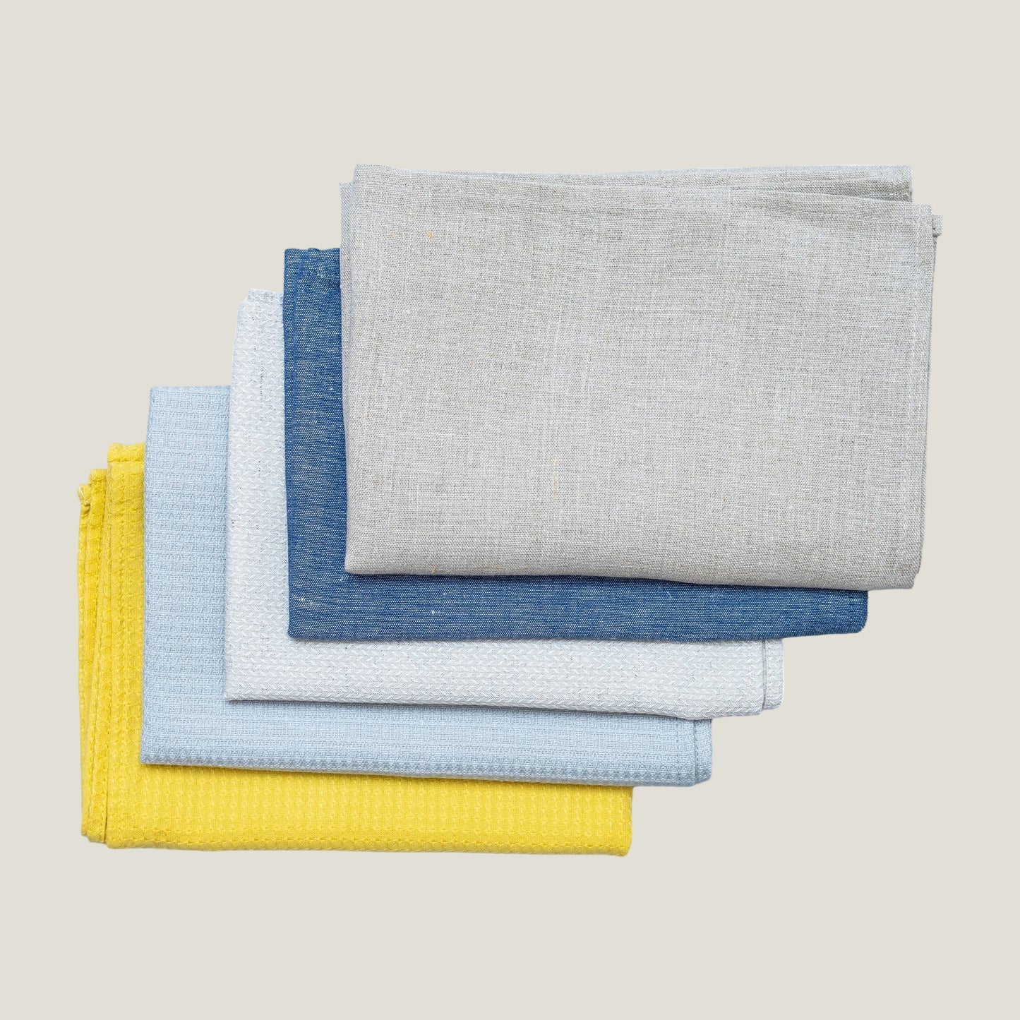 Набір ляних кухонних рушників кольору Чорного моря