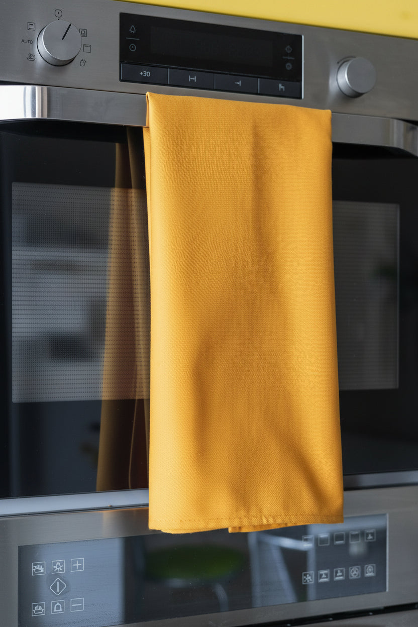 Sunset Kitchen Towel — close-up of fabric texture, natural cotton, Kolo Pechi