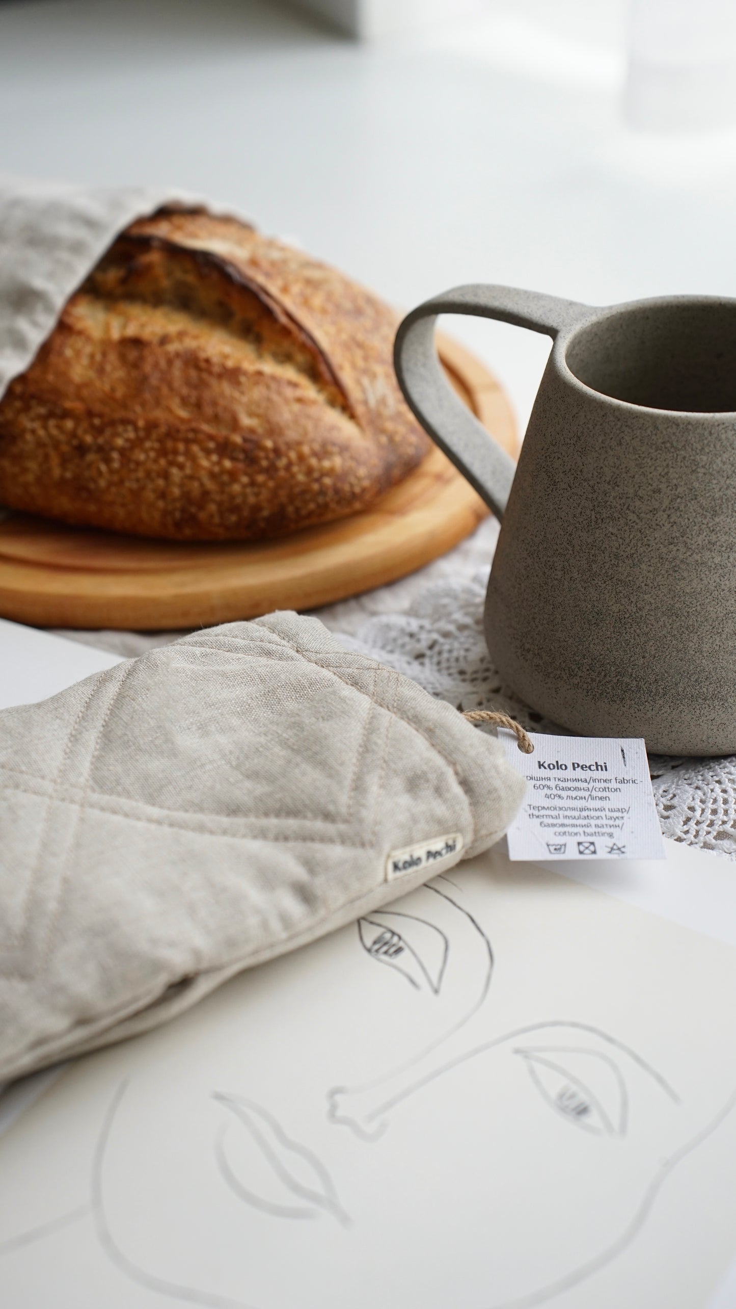 Linen oven mitt Uni — Polissia collection by Kolo Pechi