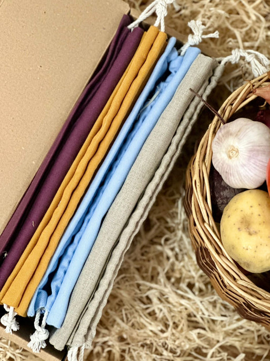 Zero Waste Комплект: Торбинки для продуктів та хліба (4 шт)