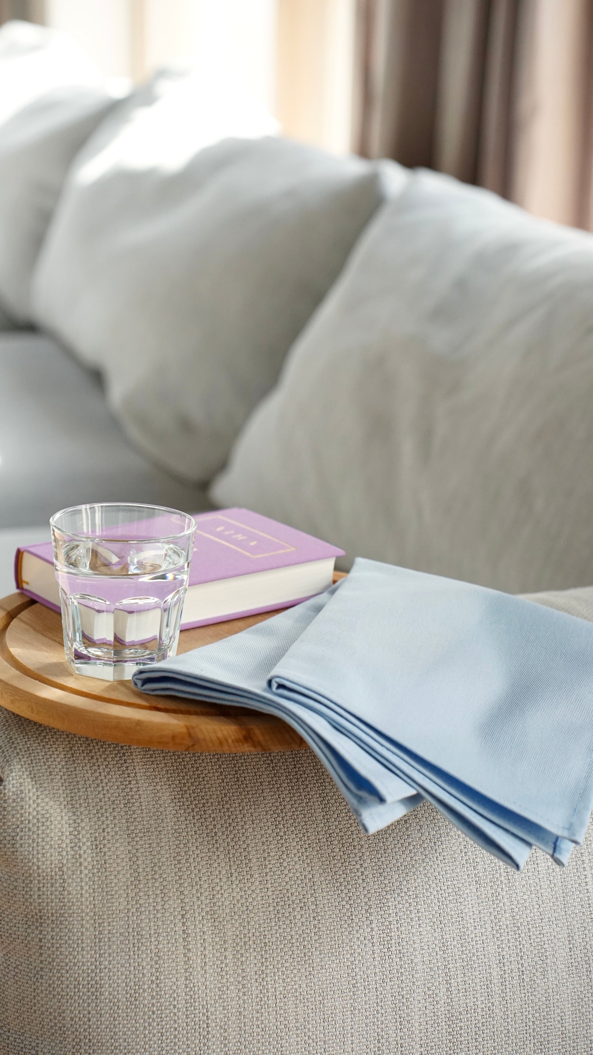Synevyr Kitchen Towel — 70×50 cm, light blue natural cotton, handcrafted in Ukraine