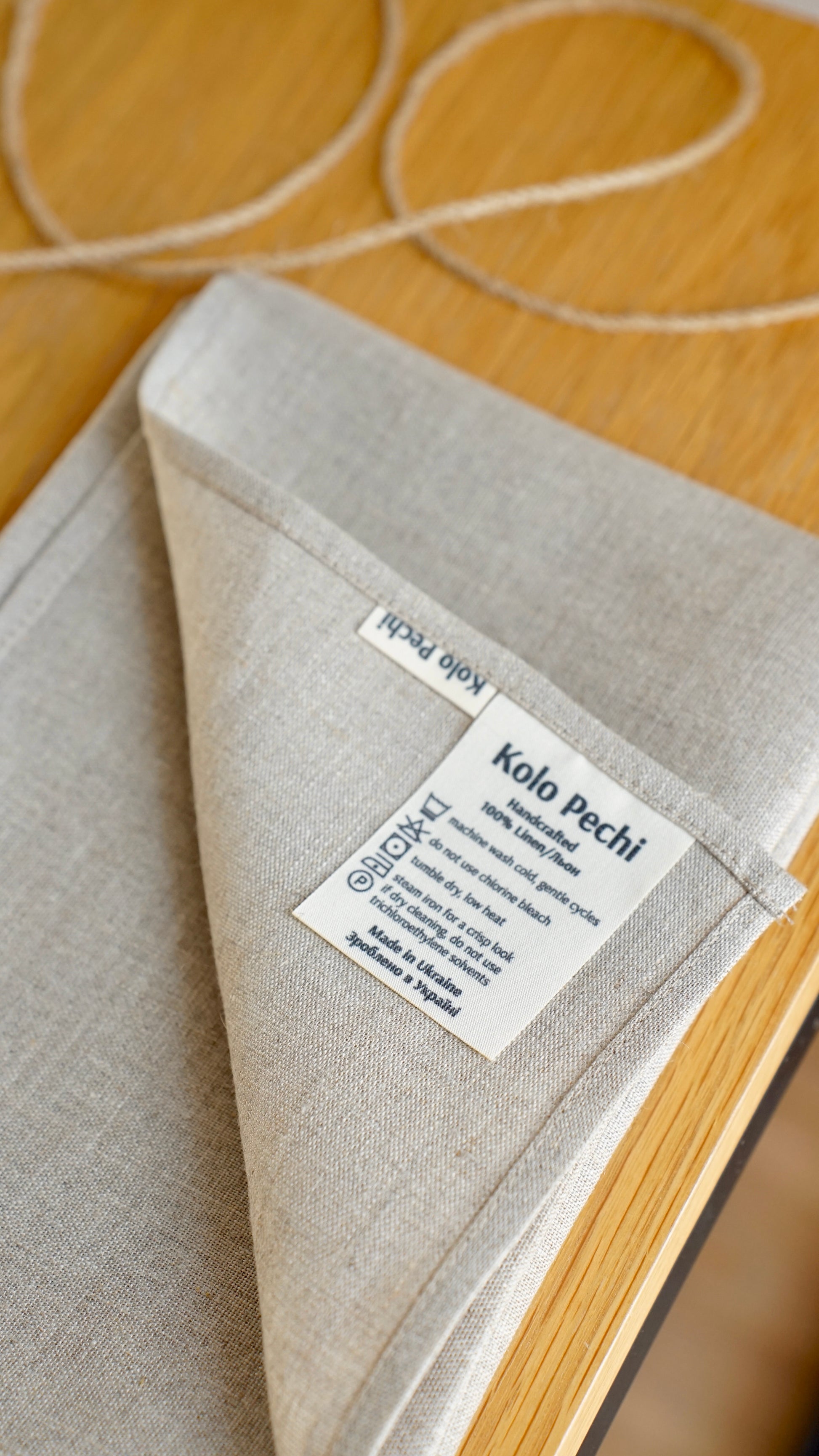 Natural linen kitchen towel — Polissia collection by Kolo Pechi