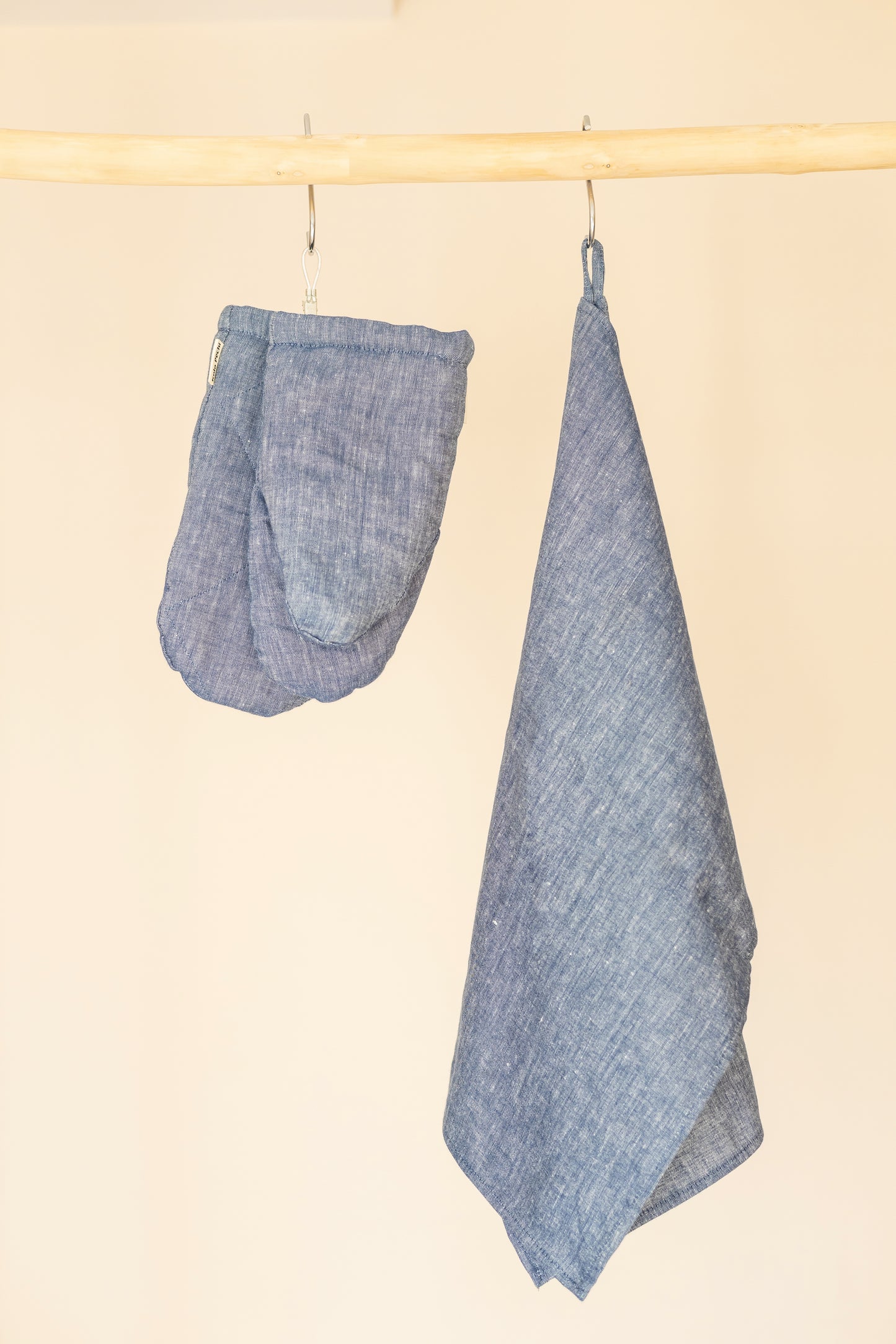 Набір ляних кухонних рушників кольору Чорного моря